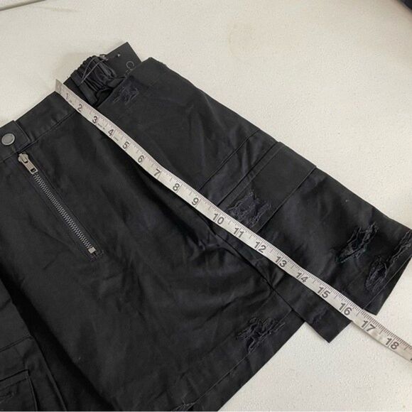 Carmar Women's Black Distressed Cargo Mini Skirt Size 8 New With Tags - Picture 11 of 12